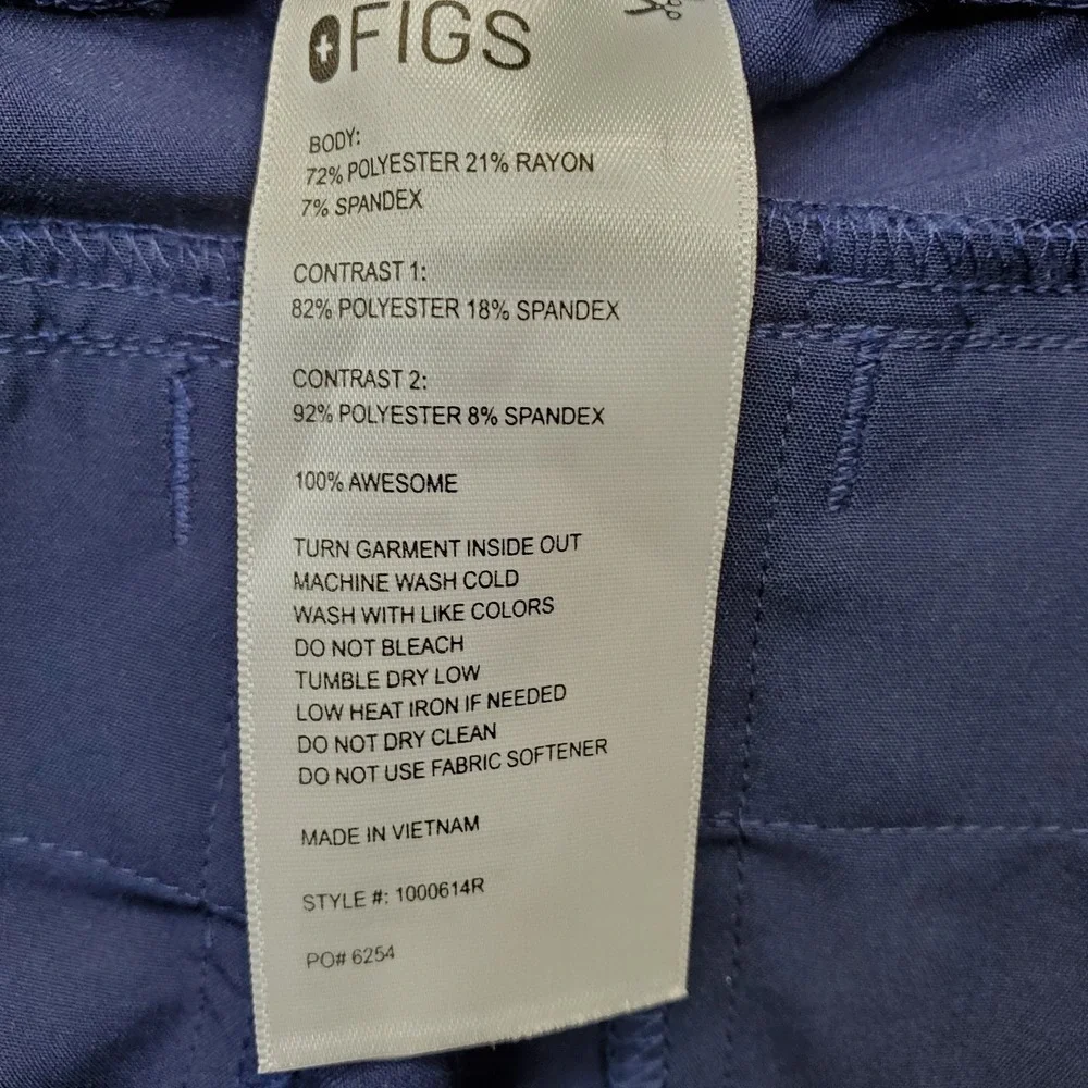 FIGS Technical Collection Medical Nurse Scrub Pants Men XL Navy Loose Ankle Slit